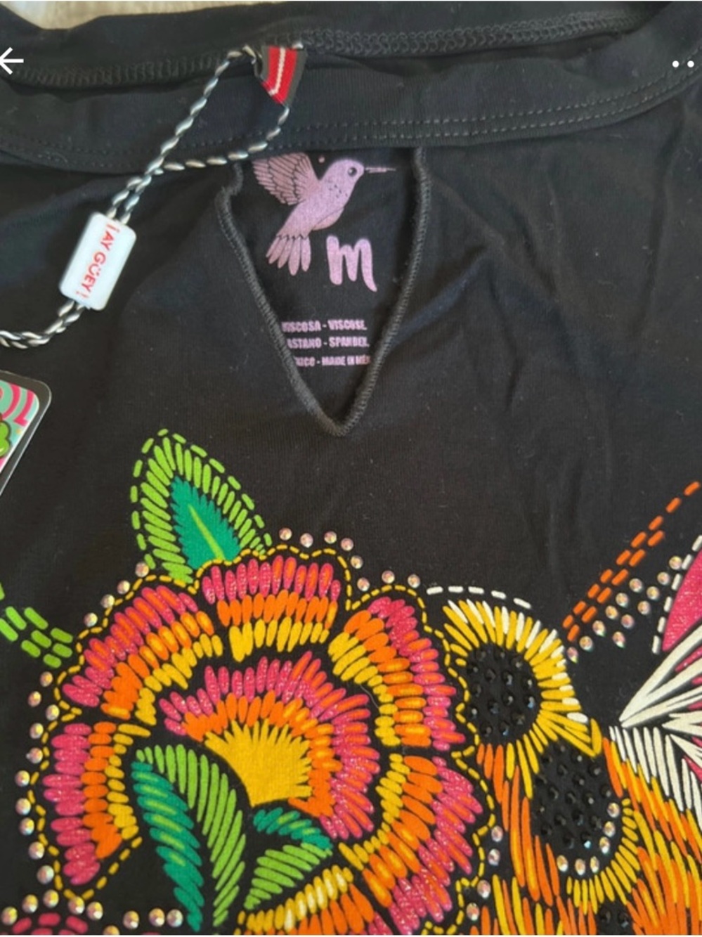 Ay Guey Tank with Neon Floral Leopard Print - Picture 5 of 5